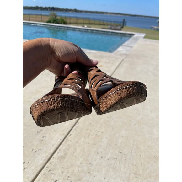 Spring Step Inocencia brown leather wedge sandal 41 / 9.5-10 - Picture 7 of 11